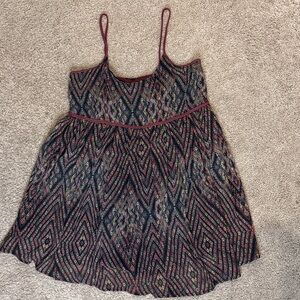 Free People Black and Pink Patterned Dress